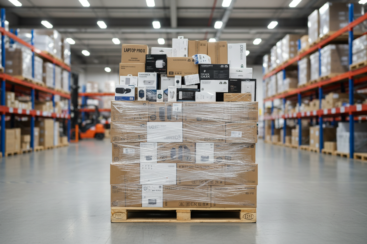full electronic pallet of goods