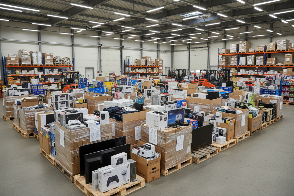 You get B-Ware, mixed pallets, leftover items